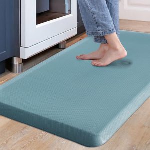 Carvapet Anti-Fatigue Floor Mat Cushioned Kitchen Comfort Mat Waterproof Non-Slip Standing Desk Mats and Rugs Heavy Duty PVC Ergonomic Foam Mat for Home Kitchen Office Laundry,Teal,17.3"x39"