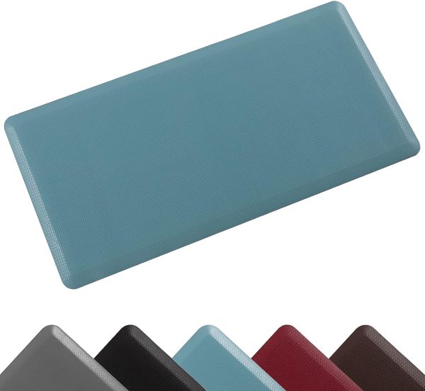 Carvapet Anti-Fatigue Floor Mat Cushioned Kitchen Comfort Mat Waterproof Non-Slip Standing Desk Mats and Rugs Heavy Duty PVC Ergonomic Foam Mat for Home Kitchen Office Laundry,Teal,17.3"x39" - Image 6