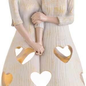 Mothers Gifts for Mom Birthday: Unique Candle Holder Sentimental Gift Ideas from Daughter Tealight Holders Decor Mother Daughter Figurines Meaningful Home Decoration