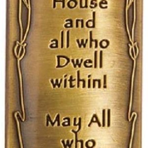 1 X Bless This House Brass Mezuzah with Hebrew Parchment in Gift Box & Placement Guide by Unbranded